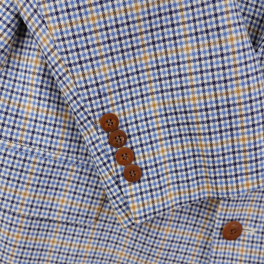 Brooks Brothers SaxXon Wool Sport Coat 42R 1818 Madison Blue Orange Glen Plaid - Picture 10 of 15